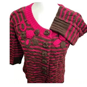 Striped Pink and Brown Women's Sweater